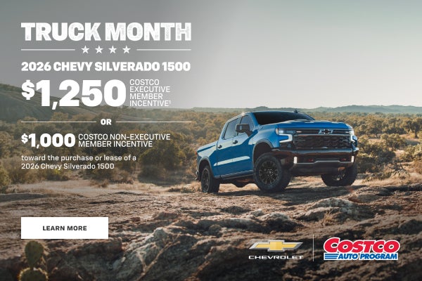 2026 Chevy Silverado 1500. $1,250 COSTCO EXECUTIVE MEMBER INCENTIVE OR $1,000 COSTCO NON-EXECUTIV...